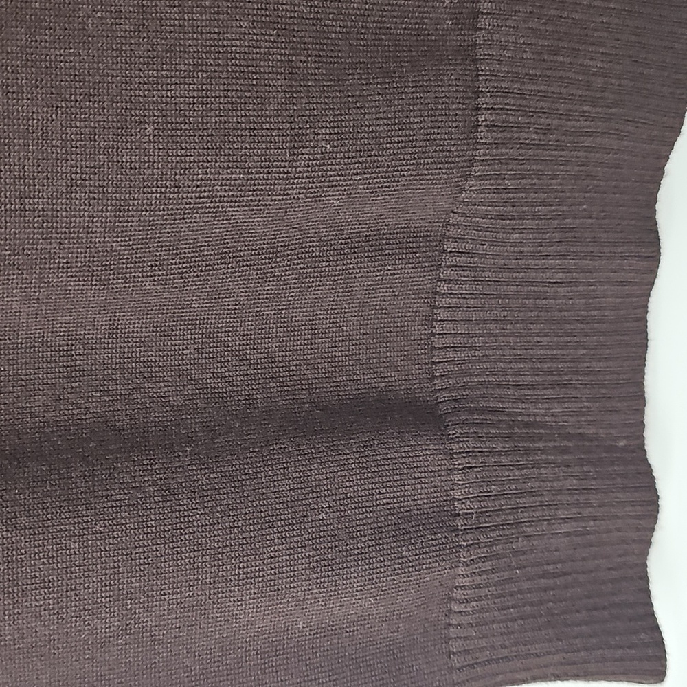 Lands' End Dark Chocolate Brown Scoop Neck Short Sleeve Knit Top‎ Office Minimal - Picture 5 of 9